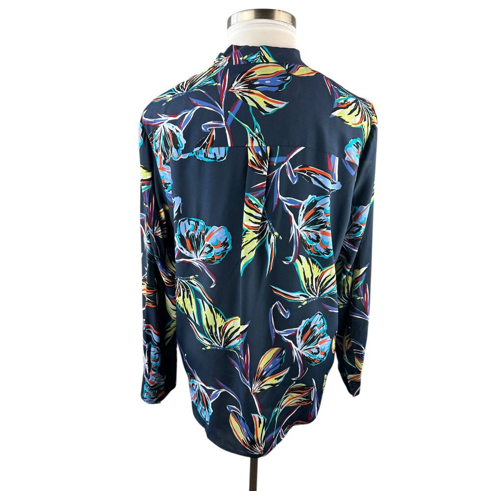 Diane von Furstenberg Silk Blend Sanorah Butterfly Blouse LS DVF Shirt Size 14 - Picture 10 of 16